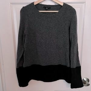 Ann Taylor black and grey color block sweater